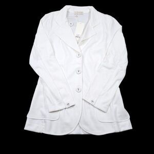 Suzie Kondi 3 Button Ivory Ponte Blazer Jacket Size Small Off White Cream